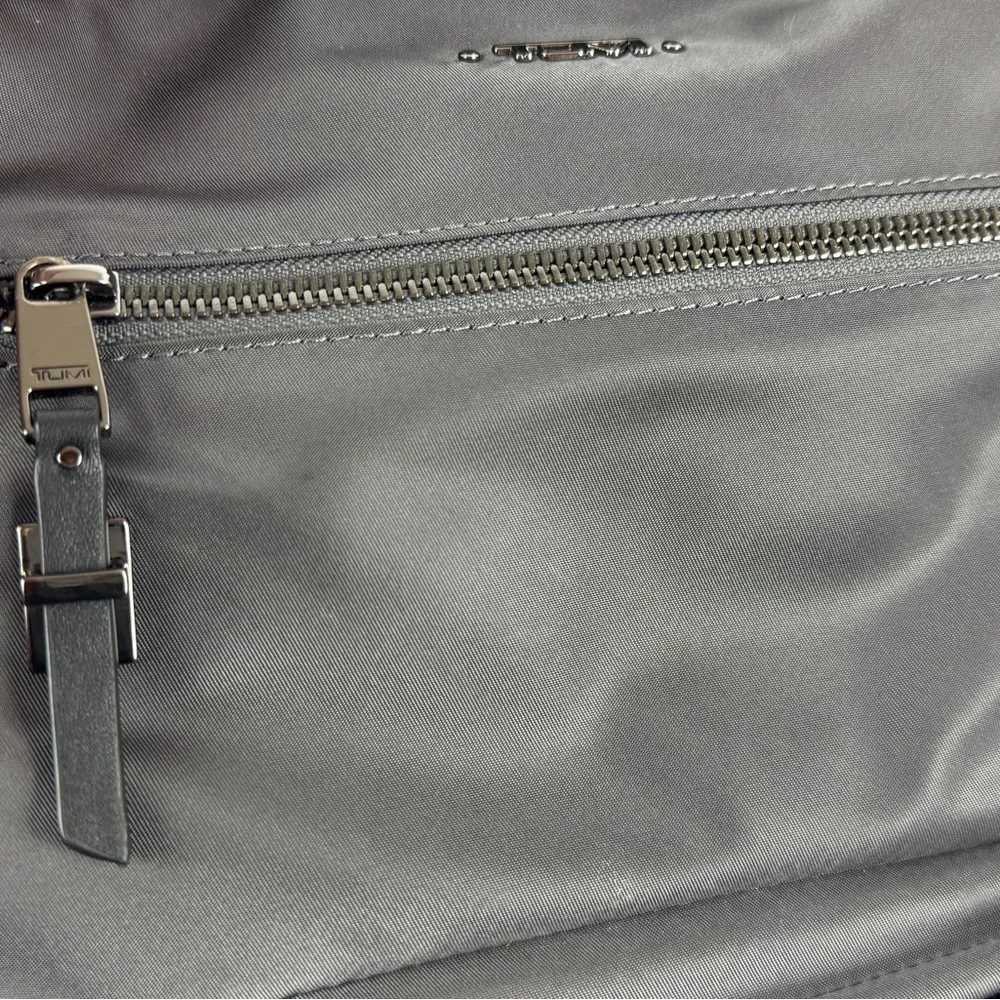 Tumi Voyageur Carson Backpack. Iron (Gray) with Black Leather Trim - Picture 12 of 14